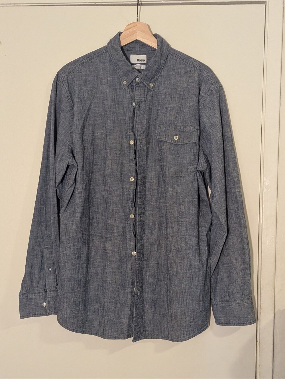 Sonoma Men's Button-Down Chambray Shirt, L